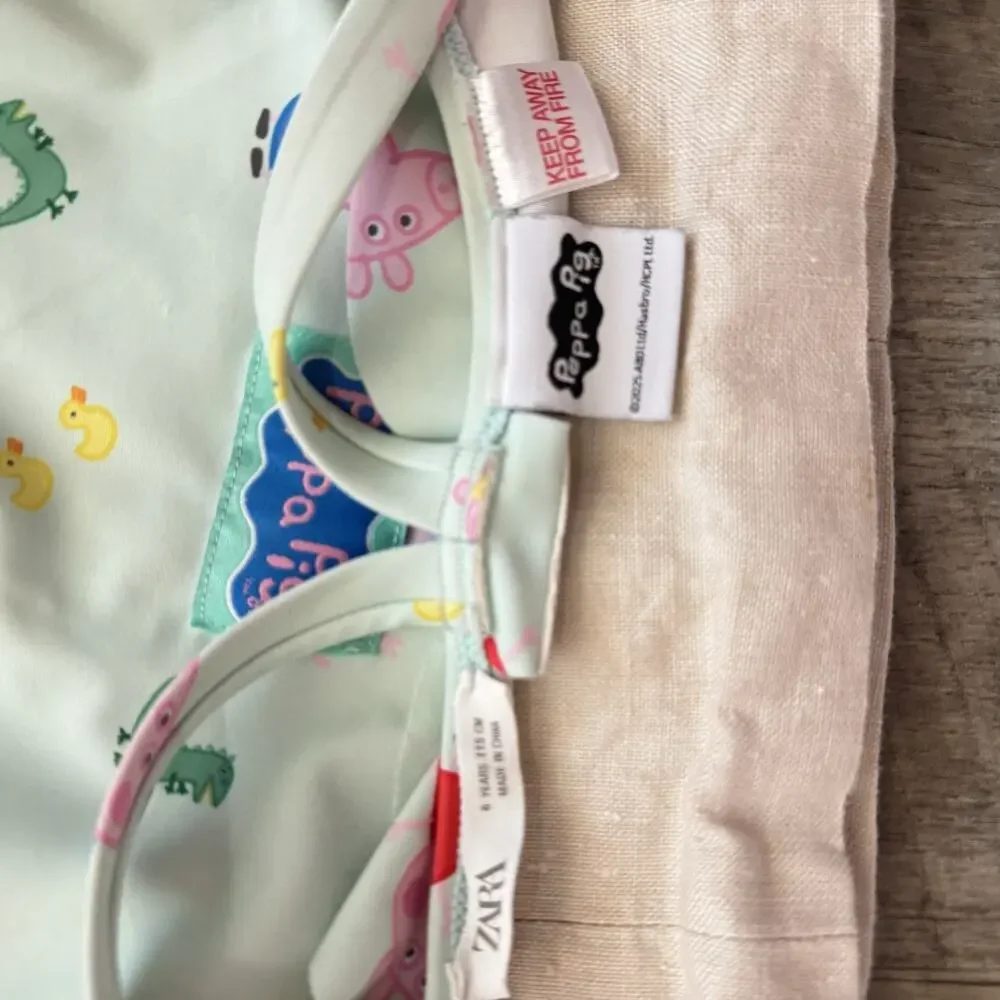 Zara Peppa Pig Girls Size 6 One Piece Ruffle Bow